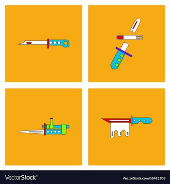 Set of war equipments in color backgroungs vector image
