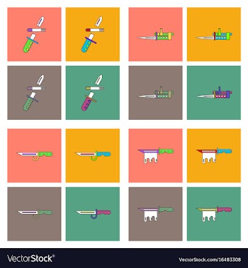 Set of war equipments in color backgroungs vector image