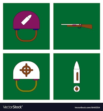 Set of war equipments in color backgroungs vector image