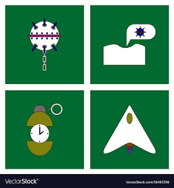 Set of war equipments in color backgroungs vector image
