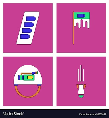 Set of war equipments in color backgroungs vector image