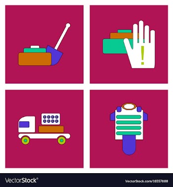 Set of war equipments in color backgroungs vector image