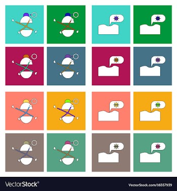 Set of war equipments in color backgroungs vector image