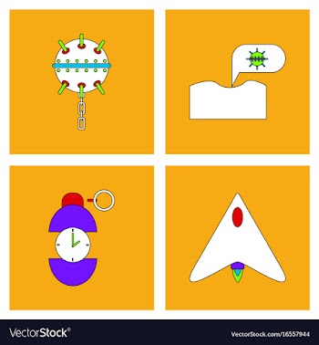 Set of war equipments in color backgroungs vector image