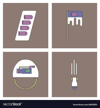 Set of war equipments in color backgroungs vector image