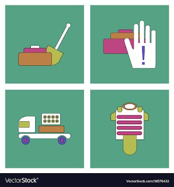 Set of war equipments in color backgroungs vector image