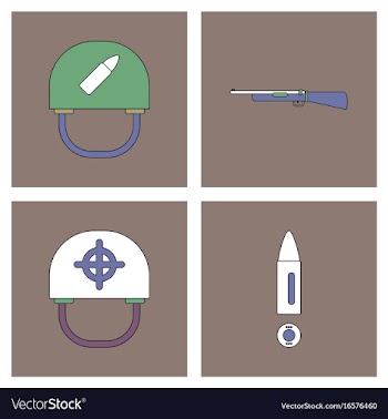 Set of war equipments in color backgroungs vector image