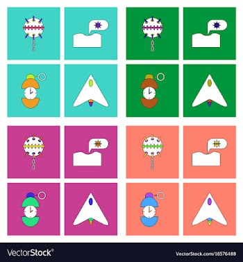 Set of war equipments in color backgroungs vector image