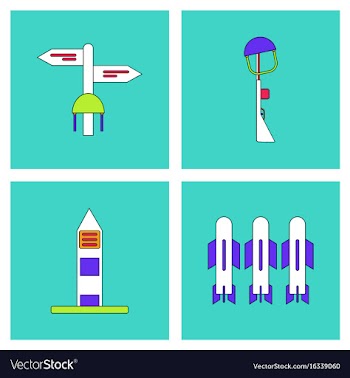 Set of war gagets in color sets on backgrounds vector image