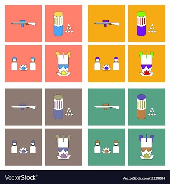 Set of war gagets in color sets on backgrounds vector image