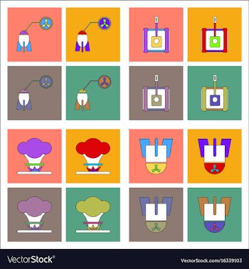 Set of war gagets in color sets on backgrounds vector image