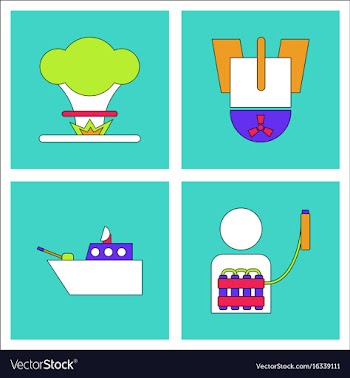 Set of war gagets in color sets on backgrounds vector image
