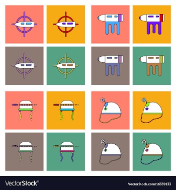 Set of war gagets in color sets on backgrounds vector image