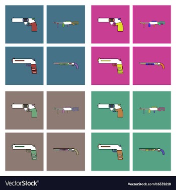 Set of war gagets in color sets on backgrounds vector image