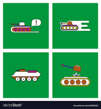 Set of war gagets in color sets on backgrounds vector image