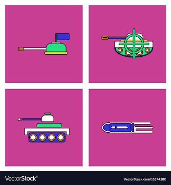 Set of war gagets in color sets on backgrounds vector image