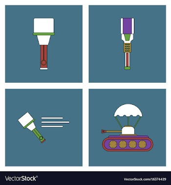 Set of war gagets in color sets on backgrounds vector image