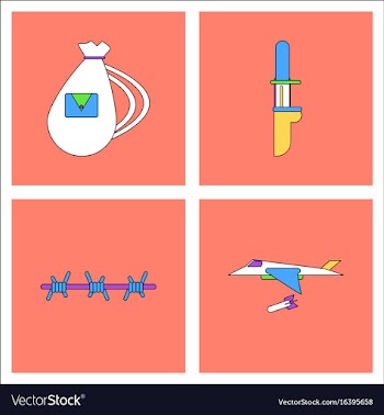 Set of war gagets in color sets on backgrounds vector image