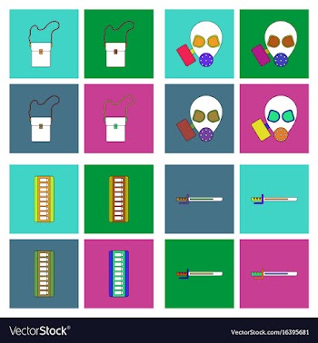 Set of war gagets in color sets on backgrounds vector image