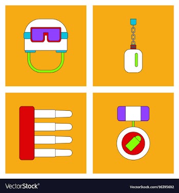 Set of war gagets in color sets on backgrounds vector image