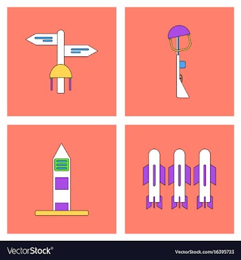 Set of war gagets in color sets on backgrounds vector image