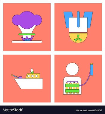 Set of war gagets in color sets on backgrounds vector image