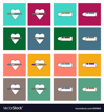 Set of war gagets in color sets on backgrounds vector image