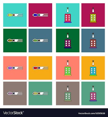 Set of war gagets in color sets on backgrounds vector image