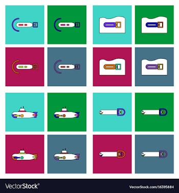 Set of war gagets in color sets on backgrounds vector image