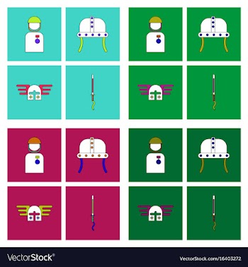 Set of war gagets in color sets on backgrounds vector image