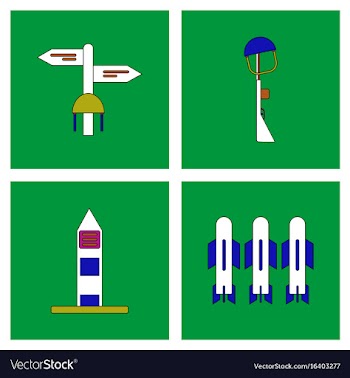 Set of war gagets in color sets on backgrounds vector image