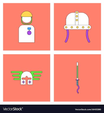 Set of war gagets in color sets on backgrounds vector image