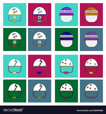 Set of war gagets in color sets on backgrounds vector image