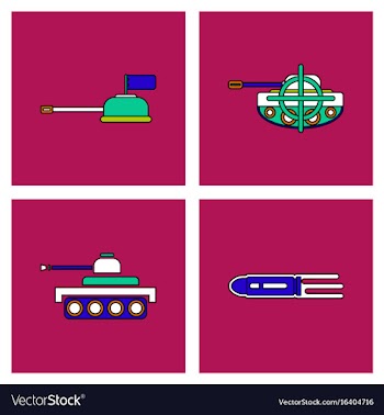 Set of war gagets in color sets on backgrounds vector image