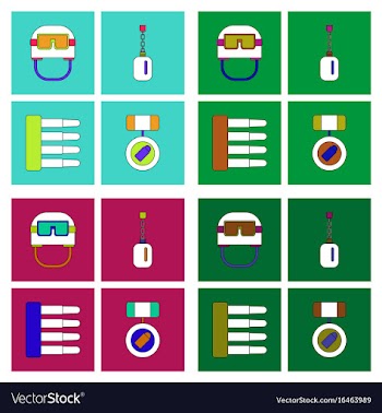Set of war gagets in color sets on backgrounds vector image
