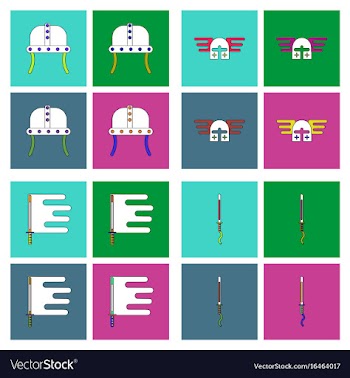 Set of war gagets in color sets on backgrounds vector image