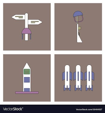 Set of war gagets in color sets on backgrounds vector image