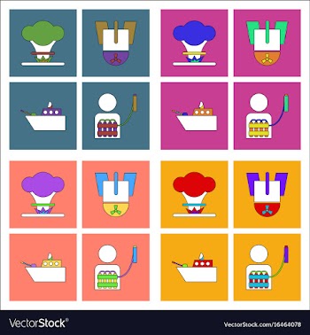 Set of war gagets in color sets on backgrounds vector image
