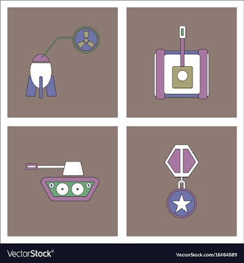 Set of war gagets in color sets on backgrounds vector image