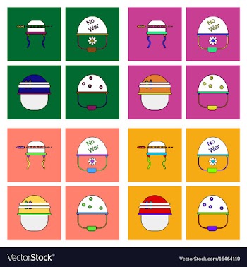Set of war gagets in color sets on backgrounds vector image