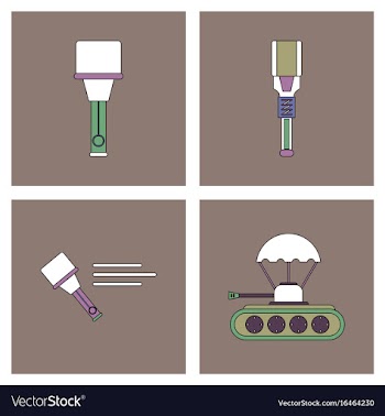 Set of war gagets in color sets on backgrounds vector image