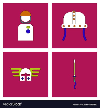 Set of war gagets in color sets on backgrounds vector image