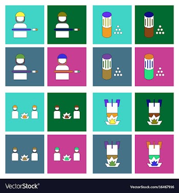 Set of war gagets in color sets on backgrounds vector image