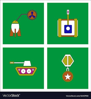 Set of war gagets in color sets on backgrounds vector image