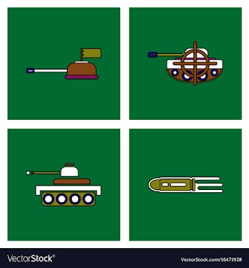 Set of war gagets in color sets on backgrounds vector image
