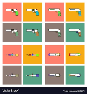 Set of war gagets in color sets on backgrounds vector image