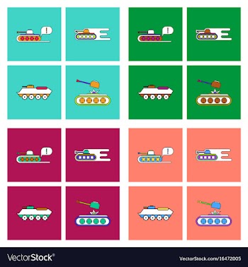 Set of war gagets in color sets on backgrounds vector image