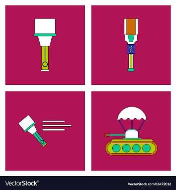 Set of war gagets in color sets on backgrounds vector image