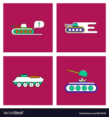 Set of war gagets in color sets on backgrounds vector image