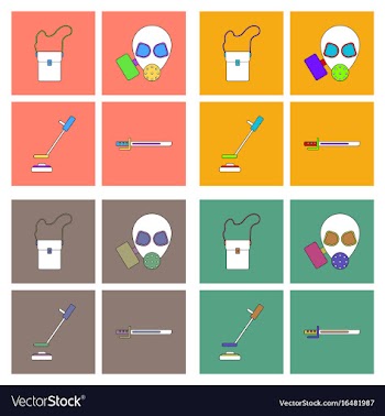 Set of war gagets in color sets on backgrounds vector image